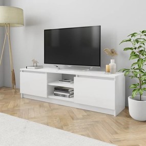 vidaXL Móvel de TV 120x30x35,5 cm contraplacado branco brilhante