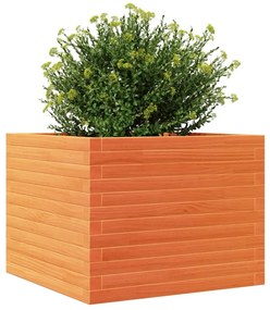Vaso/floreira de jardim 60x60x46 cm pinho maciço castanho-mel