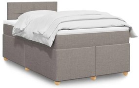 vidaXL Cama boxspring c/ colchão 120x190cm tecido castanho-acinzentado
