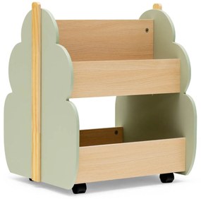 Estante de madeira infantil com rodas universais