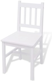 Conjunto de jantar de 5 peças em pinho branco