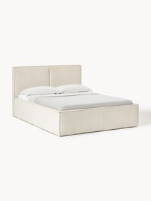 Cama estofada em bombazina com arrumação Dream