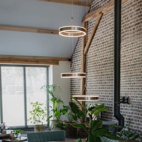 Candeeiro de suspensão redondo em aço com LED regulável em 3 níveis 3-luzes - Lyani