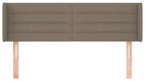 Cabeceira cama abas tecido 147x16x78/88 cm cinzento-acastanhado