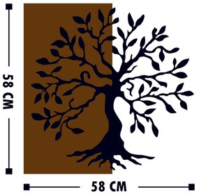 Acessório Decorativo de Parede Agac – Nogueira e Preto – 58 x 58 cm