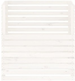 Caixa de compostagem 100x100x102 cm pinho maciço branco
