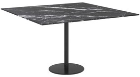 Tampo mesa 70x70 cm 6 mm vidro temperado design mármore preto