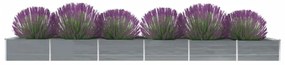 Canteiro elevado jardim aço galvanizado 600x80x45 cm cinzento
