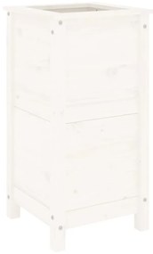 Vaso/floreira de jardim 40x40x78 cm pinho maciço branco