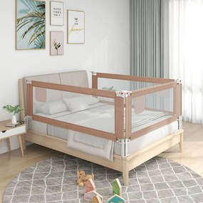 10216 vidaXL Barra segur. p/ cama infantil tecido 90x25 cm cinza-acastanhado