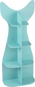 Estante infantil em forma de peixe com 8 compartimentos abertos para arrumação 48 x 20,5 x 120,5 cm, ideal para quartos infantis e creches Azul