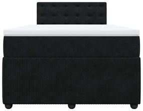 Cama boxspring com colchão 120x200 cm veludo preto