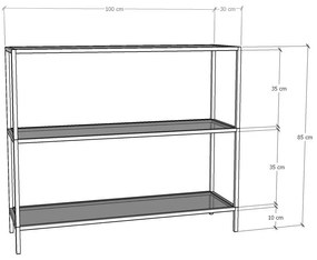 Cômoda D100 – Preto – 100 cm x 85 cm x 30 cm