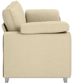 Sofá 3 lugares creme, 178 cm, tecido