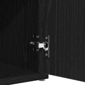 Banco de Armazenamento vidaXL Preto Carvalho 100x30x48 cm Madeira Reve