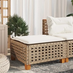 Banco de jardim com almofada 63,5x56x32 cm vime PE bege