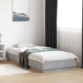 Estrutura de cama 90x200 cm derivados de madeira cinza sonoma