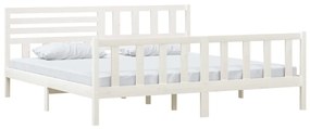 Estrutura de cama 200x200 cm madeira maciça branco