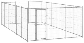 vidaXL Canil de exterior 21,78 m² aço galvanizado
