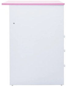 Secretária/estirador desenho para crianças rosa e branco