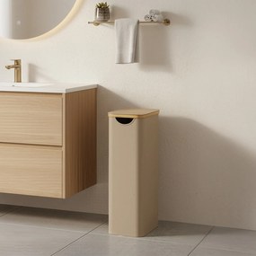 Cesto da roupa suja 65 L com tampa 150 L 42 x 22,5 x 70,5 cm castanho camelo