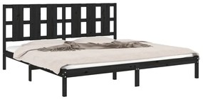 Estrutura de cama 200x200 cm pinho maciço preto