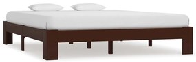 Estrutura de cama 160x200 cm pinho maciço castanho-escuro