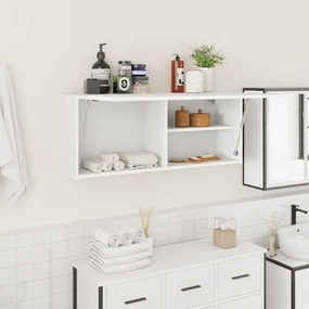 vidaXL Armário parede p/ casa banho 100x25x40 cm deriv. madeira branco