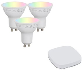 Conjunto de Lâmpadas LED GU10 Inteligentes Reguláveis 4.7W 400 lm 2700K-6500K incl. Hub Inteligente Zigbee