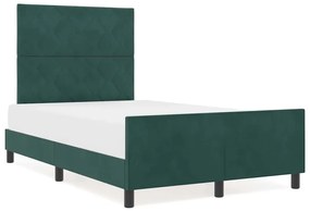 estrutura da cama vidaXL verde escuro 120x200 cm veludo
