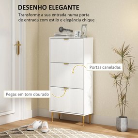 Sapateira Estreita Sapateira para Entrada com Prateleiras Ajustáveis para 18 Pares de Sapatos 60x24x128 cm Branco