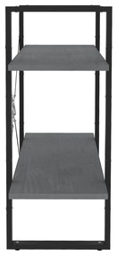Estante com 2 prateleiras 80x30x70 cm pinho maciço cinzento