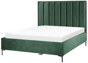 Conjunto de quarto em veludo verde escuro 160 x 200 cm SEZANNE Beliani