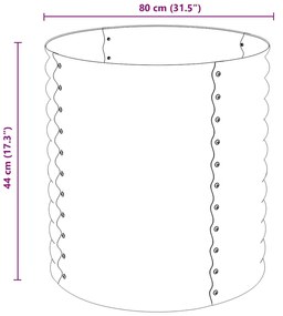 Canteiro/vaso elevado aço galvanizado 80x80x81 cm prateado