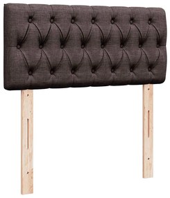 Cama otomana com colchão &amp; LEDs 90x200cm tecido castanho escuro