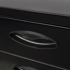 Caixa de ferramentas em metal 3 gavetas preto