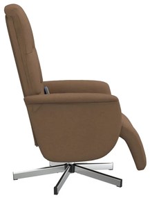 Cadeira de massagens reclinável c/ apoio de pés tecido castanho