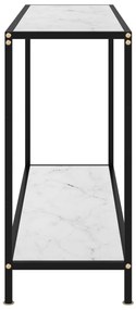 Mesa consola 120x35x75 cm vidro temperado branco