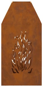 Fogueira vidaXL 50x50x100 cm Aço Envelhecido