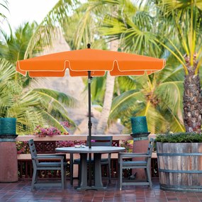 Guarda-sol jardim, praia 200 x 125 cm dobrável com inclinação Laranja
