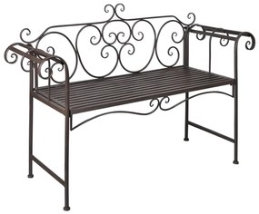 vidaXL Banco de jardim 132 cm aço antigo castanho