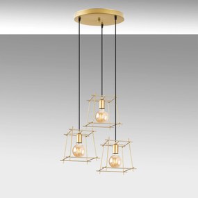 Chandelier Coman – Ouro Brilhante – 56 x 56 x 122 cm
