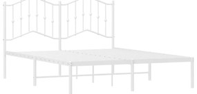 Estrutura de cama com cabeceira 140x200 cm metal branco