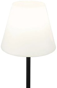 Candeeiro de pé exterior preto com abajur branco 35 cm IP65 - Virginia