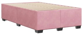 Estrutura de cama 120x200 cm veludo rosa