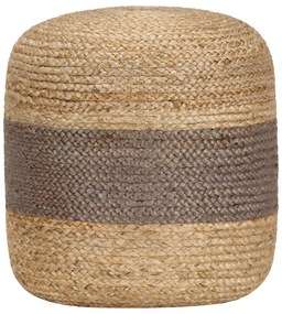 248077 vidaXL Pufe artesanal 40x45 cm juta cinzento
