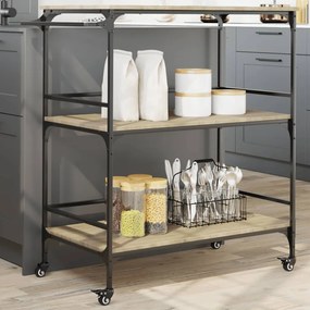 vidaXL Carrinho cozinha 100,5x50x105 cm deriv. madeira carvalho sonoma