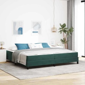 vidaXL Cama box spring com colchão Verde Escuro 200 x 200 cm Veludo