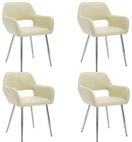 vidaXL Cadeiras de jantar 4 pcs couro art. creme