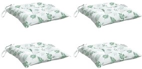 Almofadões p/ cadeira 4 pcs tecido oxford padrão folhas